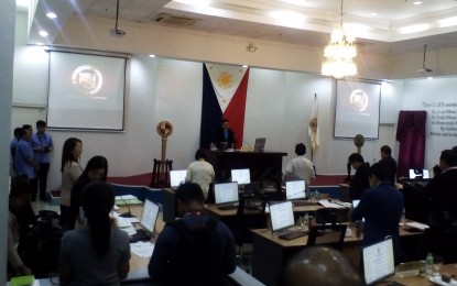 <p><strong>PB SESSION.</strong> The Cebu Provincial Board, presided by Vice Governor Agnes Magpale, places the entire province under a state of calamity due to the prevailing dry spell during its regular session on Monday, March 25, 2018. (<em>Photo by Luel Galarpe</em>) </p>