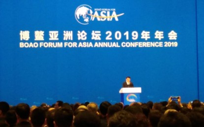 <p>Boao Forum for Asia (BFA) Chairman Ban Ki-moon delivers his speech in this year's BFA conference in Boao, Hainan Province on Thursday (March 28, 2019). <em><strong>(PNA photo by Kris Crismundo)</strong></em></p>