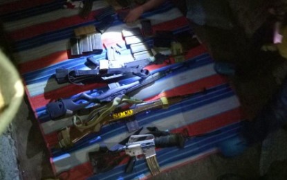 <p><strong>SEIZED.</strong> The cache of firearms confiscated by state forces from the Lumbos lawless group on Saturday (March 30, 2019) in Barangay Langkong, Matanog, Maguindanao. <em>(Photo courtesy of 6ID)</em></p>