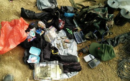 <p><strong>SEIZED.</strong> Items recovered by troopers of the 62<sup>nd</sup> Infantry Battalion following their encounter with an estimated 20 New People’s Army fighters at Sitio Santos-Santos, Barangay Quintin Remo in Moises Padilla, Negros Occidental on Monday morning. <em>(Photo courtesy of 62nd Infantry Battalion, Philippine Army)</em></p>