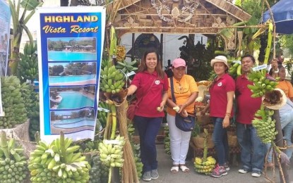 <p><strong>BANANA FESTIVAL.</strong> The booth of Barangay Masulog showcases various varieties of banana grown in La Castellana, Negros Occidental, which is celebrating the Banana Festival from April 1 to 5. Mayor Rhumyla Nicor-Manguilimutan said the festival has become a venue for farmers to showcase their products, both raw and processed, and tap more potential markets. (Photo by Erwin P. Nicavera) </p>
<p> </p>