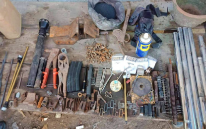 <p>Bomb-making devices and components recovered by the military in a BIFF abandoned hideout in Maguindanao on Sunday (April 7). <em><strong>(Photo courtesy of 6ID)</strong></em></p>