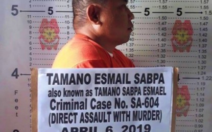 <p><strong>ARRESTED.</strong> The side view mug shot of suspect Tamano Ismail Sabpa for his alleged participation in the controversial 2015 Mamasapano encounter that resulted to the death of 44 members of the police’s Special Action Force, 17 Moro rebels and five civilians. <em><strong>(Photo courtesy of CIDG - BARMM)</strong></em></p>