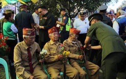 <p>The heroism of the World War II veterans was remembered on Tuesday's celebration of '77th Araw ng Kagitingan' at the Veterans' Memorial Park in Harrison Road, Baguio City.<em>(PNA photo by Aiza Caramto)</em></p>