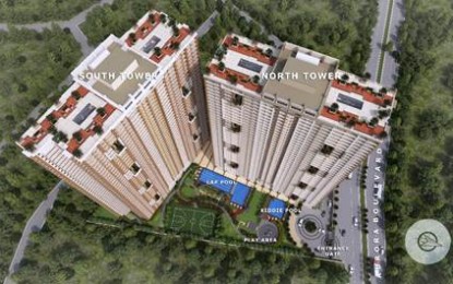 <p>Site development plan of Infina Towers along Aurora Boulevard, Quezon City. DMCI Homes’ attributes the two-tower resort-inspired project’s strong sales to its proximity to the proposed tracks of the Metro Manila Subway project. <em>(Image courtesy of DMCI)</em></p>