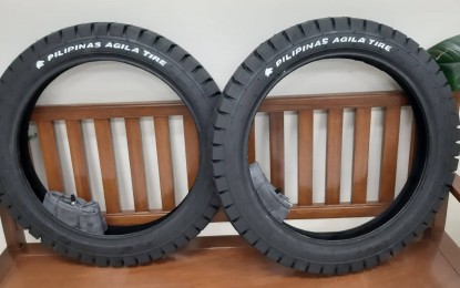 <p><em>(Photo of Pilipinas Agila motorcycle tires from the Facebook page of Agriculture Secretary Manny Piñol)</em></p>