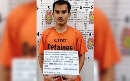 <p><strong>ASG MEMBER ARRESTED.</strong> Abuhair Kullim Indal was arrested last Friday (April 12, 2019) inside his residence in Barangay Culiat, Quezon City. He was arrested in connection with the kidnapping of several workers of Golden Harvest Plantation in Lantawan, Basilan in 2001 led by the late ASG leader Isnilon Hapilon. <em>(Contributed photo)</em></p>