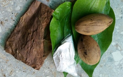<p><strong>BANNED.</strong> Chewing and spitting momma, a mixture of betel nut, leaf, lime powder and sometimes tobacco, is a practice among Cordillerans. Last month, the DOTR issued a memorandum circular prohibiting PUV drivers in the Cordillera region from chewing betel nut while on duty. <em>(Hasreel Sandee Gano, OJT/PNA)</em></p>