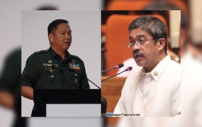 <p>AFP Deputy Chief of Staff for Civil-Military Operations, Major Gen. Antonio Parlade, Jr. (left) and Bayan Muna Rep. Carlos Isagani Zarate (right)</p>