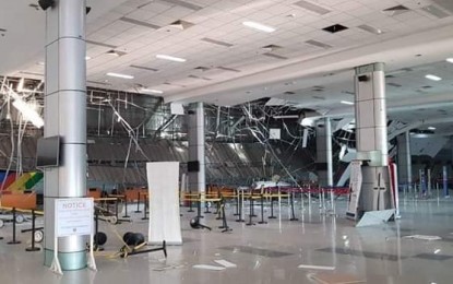 <p>The damage caused by the powerful earthquake at the departure area of the Clark International Airport on Monday (April 22, 2019). <em>(Photo courtesy of the Clark International Airport Corporation)</em></p>