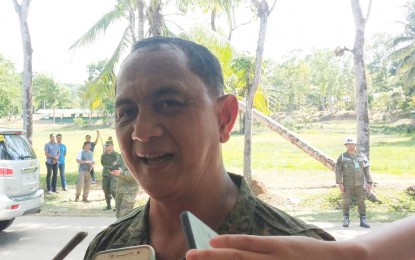 <p><strong>ANNIVERSARY.</strong> Major General Dinoh Dolina, commander of the 3rd Infantry Division (3ID) of the Philippine Army reminds personnel to do their tasks well to contribute to over-all vision of the command. The 3ID celebrated its 45th founding anniversary on Wednesday (May 1, 2019). <em>(PNA Photo by Gail Momblan)</em></p>