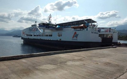 <p><strong>FIRST VOYAGE.</strong> FastCat roll-on roll-off (RoRo) vessel makes its ceremonial voyage from Lipata Port in Culasi, Antique to Bulalacao, Oriental Mindoro on Monday (May 6, 2019). The RoRo will start its regular trip in this new route starting third or fourth quarter of 2019. <em>(Photo courtesy of PIO Antique)</em></p>