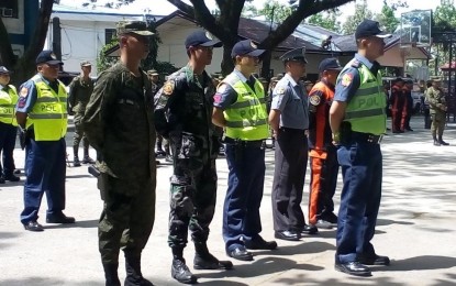 <p><strong>SEND-OFF.</strong> Personnel of Bacolod City Police Office and augmentation forces from various security units, including the Philippine Army, Bureau of Fire Protection and Bureau of Jail Management and Penology, were sent-off for election duties for the May 13 polls on Monday (May 6, 2019). Col. Henry Biñas, city police director, reminded the troops to remain neutral, apolitical and non-partisan. <em>(PNA photo by Nanette L. Guadalquiver)</em></p>
<p><em> </em></p>