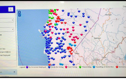 <p><strong>ONLINE WATCH</strong>. The Philippine National Police (PNP) online monitoring system shows real-time election status in various precincts in Ilocos. This is the first time the PNP in the region will make use of the technology. <em>(Photo courtesy of PNP Regional Office 1)</em></p>