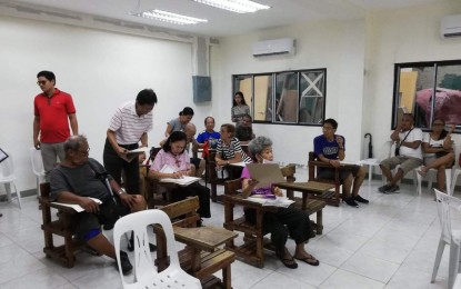 <p>Senior citizens and persons with disability vote at a polling precinct at the San Jose Elementary School in Guadalupe Nuevo, Makati City. <em>(Photo by Aerol John Pateña)</em></p>