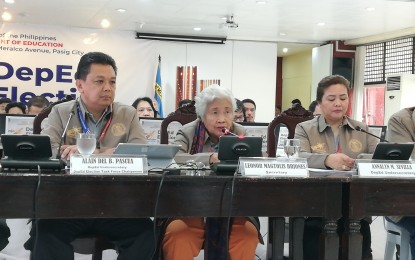 <p><strong>KEEPING TEACHERS' MORALE HIGH.</strong> Education Secretary Leonor Briones says the Department of Education tries its best to communicate teachers' concerns with government agencies for appropriate resolution. <em>(Photo by Ma. Teresa Montemayor)</em></p>