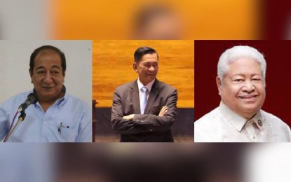 <p>(From left to right) Albay Governor Al Francis Bichara (PDP-Laban), 2nd District Rep. Joey Salceda (PDP-Laban), and 1st District Rep. Edcel Lagman (LP).</p>