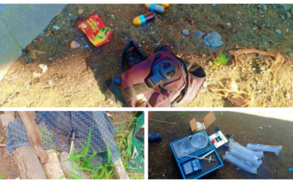 <p><strong>SEIZED MATERIALS.</strong> The war materiel and drug paraphernalia recovered by troopers of the Army's 90th Infantry Battalion from fleeing gunmen in Talitay, Maguindanao on Wednesday (May 15, 23019). Pursuit operations are ongoing against the lawless groups linked to quarreling local politicians. <em>(Photo courtesy of 6th ID)</em></p>
