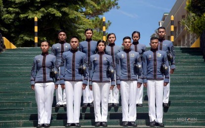 <p><strong>MABALASIK CLASS OF 2019. </strong>The top 10 cadets of Philippine Military Academy’s Mabalasik Class of 2019 are presented to mediamen on Tuesday (May 21, 2019). Five female cadets are in the top 10, including valedictorian Dionne Mae Apolog Umalla from Alilem, Ilocos Sur. <em>(Photo courtesy of Ian Russell Requiso/Midtown Photography)</em></p>