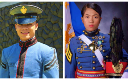 <p>Philippine Military Academy First Class Cadets Aldren Altamero (left) and Kathleen Rose Sareno Ea (right). <em><strong>(Photo grab from PMA Facebook page)</strong></em></p>