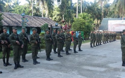 <p><strong>SAMAR CLASH. </strong>Soldiers of the 14th Infantry Batallion, the same military unit engaged in fresh gun battle with the New People's Army (NPA) in Borongan City, Eastern Samar.  The operation has killed a rebel while soldiers overrun the NPA's lair. <em>(Photo courtesy of 14th Infantry Battalion) </em></p>