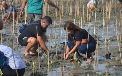 <p><strong>RE-GREENING.</strong> Employees of the Iloilo Provincial government plant trees to help promote healthier ecosystem. The Provincial Environment and Natural Resources invites locals to participate in the Arbor Day tree planting activity on Saturday (June 22, 2019) at Pangilihan Village, Janiuay town.<em> (Photo courtesy of Iloilo Public Information Office)</em></p>