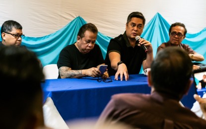 <p><strong>ANTI-INSURGENCY PROGRAM.</strong> Presidential Communications Operations Office (PCOO) Secretary Martin Andanar explains the new anti-insurgency program called Convergence Areas for Peace and Development (CAPDev) during his meeting with members of the Cagayan de Oro Press Club on Thursday (June 27, 2019).  To be launched on Friday (June 28, 2019) in Malaybalay City, Bukidnon, CAPDev is seen to address poverty and other root causes of internal armed conflict and insurgency. <em>(Photo courtesy of PCOO)</em></p>