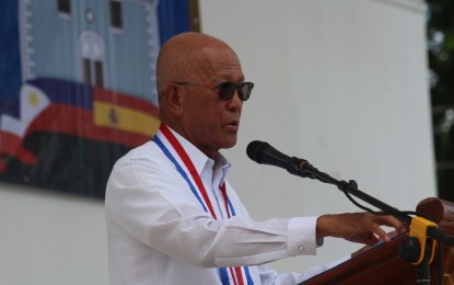 <p><strong>PH-SPANISH FRIENDSHIP DAY.</strong> Defense Secretary Delfin Lorenzana delivers his message during the commemoration of the 120th anniversary of the siege of Baler and 17th Philippine Spanish Friendship Day held in Baler, Aurora on Sunday (June 30, 2019). Lorenzana cited the strong ties between the countries, which started more than a hundred years ago. <em>(Photo by Jason de Asis)</em></p>