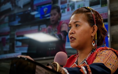 <p><strong>SPEAKING THE TRUTH.</strong> Tribal leader Chiary Balinan becomes emotional as she shared how the CPP-NPA-NDFP has been deceiving and radicalizing Indigenous People’s (IP) communities, in a conference in Queens, New York City on Saturday (June 29, 2019). Balinan and other IP leaders are travelling across the United States to call on the international community to get rid of the CPP-NPA-NDFP. <em>(Photo by Mac Villarino/PCOO)</em></p>
<p> </p>