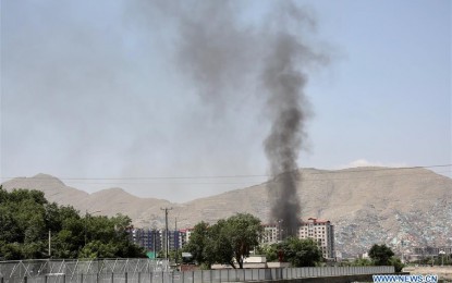 <p><strong>DEADLY BLAST</strong>. Smoke rises from the blast site in Kabul, capital of Afghanistan on July 1, 2019.  The explosion killed 34 people and injured 68 others, according to local broadcaster network the Tolo television. <em>(Xinhua/Rahmat Alizadah)</em></p>