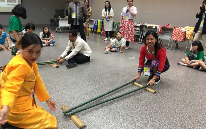 <p><strong>PH CULTURE</strong>. Garbed in traditional Isnag attire, outstanding public school teacher Chandler Ibabao from Apayao province teaches Korean kids how to dance the ‘tinikling’. This traditional Philippine folk dance originated during the Spanish colonial era. <em>(Photo courtesy of Chandler Bumatay-Ibabao)</em></p>