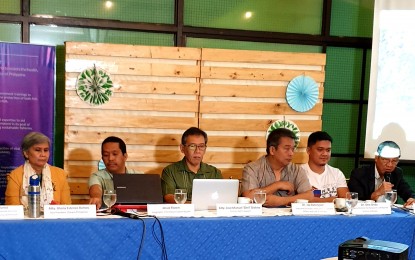 <p><strong>PROTECT OUR OCEANS. </strong>(From right) Dr. Perry Aliño of the National Academy of Science and Technology (NAST), Dr. Deo Onda of UP-MSI, Dr. Jay Batongbakal of the Institute for Maritime Affairs and Law of the Sea, Human Rights lawyer Jose Manuel  Diokno, Jessie Floren from the Geographic Information System, and Atty, Gloria Estenzo Ramos of Oceana Philippines, have called for the creration of Department of Fisheries  to give more attention to and support for the sustainable development of the country's fisheries and aquatic resources. The group stressed there is an urgent need to create the Department of Fisheries to arrest the progressive decline of fish catch of both municipal and commercial fishers, and to protect and rehabilitate the country's coral reefs, mangroves, seagrass and algae beds, which are essential for fish population to grow in a press conference on Wednesday (July 3, 2019) at Annabel's Restaurant in Quezon City. (<em>PNA photo by Lilybeth G. Ison) </em></p>
<p> </p>