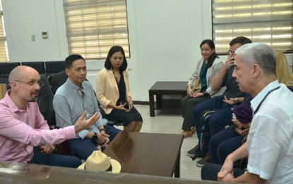 <p><strong>TOURISM EXCHANGE.</strong> Negros Occidental Governor Eugenio Jose Lacson (right) and Provincial Supervising Tourism Operations Officer Cristine Mansinares (3rd from left) meet with the team from the Czech Republic led by Tourism Authority Director Michal Prochaázka (left) at the Provincial Capitol in Bacolod City on Tuesday (July 2, 2019). The group held a product updating and tourism business exchange during their visit. <em>(Photo courtesy of Negros Occidental Capitol PIO)</em></p>
