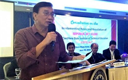 <p>Baguio City Rep. Marquez Mark Go during the public consultation for the drafting of the implementing rules and regulations of the Cordillera State Institute of Technical Education which he authored in the lower house and was enacted into a law. <em>(File photo courtesy of PIA-CAR)</em></p>