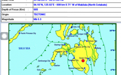 <p>Philippine Institute of Volcanology and Seismology earthquake bulletin in Makilala, North Cotabato.</p>