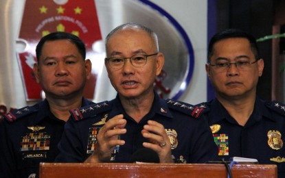 <p><strong>NO REASON TO QUIT.</strong> Philippine National Police (PNP) chief, Gen. Oscar Albayalde on Wednesday (Oct. 2, 2019) said he has no intention to resign from his post amid allegations dragging him to the issue of rogue police officers involved in recycling seized illegal drugs. Albayalde was relieved as Pampanga provincial police chief in 2014 over irregularities in anti-drug operation in Mexico town involving his subordinates. <em>(File photo)</em></p>