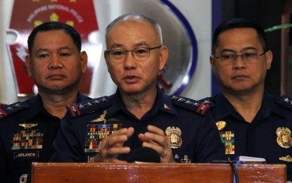 <p><strong>NOT RESIGNING.</strong> PNP chief, Gen. Oscar Albayalde insists that he will not resign from his post and that his fate as the country's top cop is up to President Rodrigo Duterte. Albayalde, who will mandatorily retire on Nov. 8, is under fire for his alleged interference with the case of 13 erring police officers involved in the recycling of seized illegal drugs from a raid in Mexico, Pampanga in 2013. <em>(File photo)</em></p>