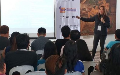 <p><strong>SHOWBUSINESS.</strong> LifeAfterBreakfast founder Alessa Libongco-Lanot discusses the Basic Branding Principles during the Business of Performing Arts Capacity-Building Seminar initiated by the Center for International Trade Expositions and Missions and Cultural Center of the Philippines at The Negros Museum in Bacolod City on Tuesday (July 9, 2019). About 50 groups and individuals in the Visayas attended the training. <em>(Photo by Erwin P. Nicavera)</em></p>