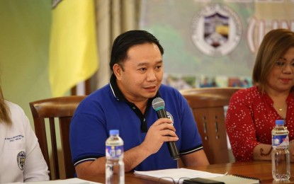 <p><strong>COASTAL BARANGAY SUMMIT</strong>. Pangasinan Disaster Risk Reduction and Management Office chief Rhodyn Luchinvar Oro assures the province’s disaster preparedness during the Pangasinan in Action forum on Tuesday (July 9, 2019). A coastal barangay summit will be held on the last week of July as culmination of the National Resiliency Month. <em>(Photo courtesy of Provincial Government of Pangasinan's Facebook page)</em></p>