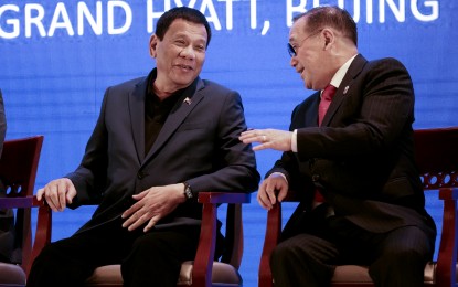 <p>President Rodrigo Duterte and Foreign Affairs Secretary Teodoro Locsin, Jr. <em>(Presidential Photo)</em></p>