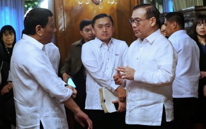 <p>President Rodrigo R. Duterte and Foreign Affairs Secretary Teodoro Locsin, Jr.<em> (Presidential Photo)</em></p>