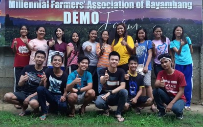 <p><strong>FARMING</strong>. Some of the members of the Millennial Farmers' Association of Bayambang pose for the camera as they started their actual farming experience in the demo-farm at Barangay Hermosa, Bayambang last June 29, 2019. The local government unit formed the association to encourage young people to engage in agriculture. <em>(Photo courtesy of Millennial Farmers' Association of Bayambang's Facebook page)</em></p>