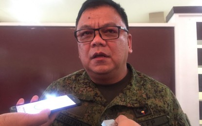 <p><strong>SALUGPONGAN ISSUE.</strong> Maj. Gen. Jose Faustino Jr., commander of the Army's 10th Infantry Division, expresses his support for the Department of Eduction (DepEd) decision to suspend the permit of 55 Salugpongan schools in Davao Region in an interview with reporters on Monday in Tagum City. <em>(Photo by Che Palicte)</em></p>