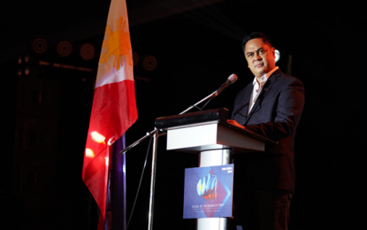 <p><strong>PRE-SONA.</strong> Communications Secretary Martin M. Andanar introduces the Cabinet clusters to report their achievements in the past three years, during the Tatak ng Pagbabago 2019: Pre-SONA Forum in Lanang, Davao City on July 17, 2019.   Andanar said the promise of change and good life for every Filipino will continue in the remaining three years of President Rodrigo Duterte’s term. <em>(Photo courtesy of PCOO)</em></p>