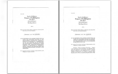 <p><strong>LAPSED INTO LAW.</strong> Two bills renewing the broadcast franchises of the Catholic Bishops’ Conference of the Philippines (CBCP) and TV-5 network lapse into law on April 22, 2019.</p>