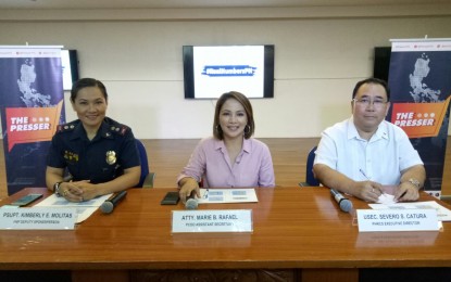 <p>PCOO Assistant Secretary Marie Rafael (middle) says law enforcers have nabbed some 7,054 high-value targets since the start of the Duterte administration's campaign against illegal drugs. <em>(Contributed photo)</em></p>