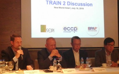 <p> </p>
<p><strong>KEEP TAX INCENTIVES.</strong> Business group leaders urge lawmakers to retain certain tax incentives in the Philippines as it affects competency among other countries. From left: Florian Gottien of the European Chamber of Commerce in the Philippines, Dan Lachica of the Semiconductor and Electronics Industries in the Philippines Foundation Inc., Philippine Ecozones Association (PHILEA) President Francisco Zalarriaga, and Rey Untal of the IT and Business Process Association of the Philippines.<em> (PNA photo by Christine Cudis)</em></p>