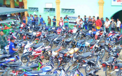 <p><strong>IMPOUNDED.</strong> The Kidapawan City Police Office yard is filled with impounded motor vehicles as part of Oplan Lambat Bitag's implementation in Kidapawan City. More than 700 individuals have been charged for violating traffic laws in Kidapawan City during the Oplan's two-month implementation, police said Saturday (July 20, 2019). <em>(Photo courtesy of Kidapawan CPO)</em></p>