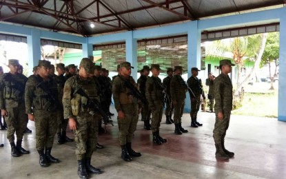 <p><strong>SUPPORT TEAMS DEPLOYMENT.</strong> Men of the Philippine Army's 61st Infantry Battalion (61IB) on Monday (July 22, 2019) prepare for their deployment in five villages in Calinog town, Iloilo. The 61IB command said the Army will be deployed as part of the Community Support Program which aims to solve insurgency in villages with rebel influence. <em>(Photo courtesy of 61IB) </em></p>