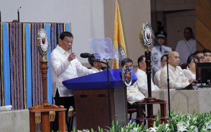<p>President Rodrigo Duterte during the 2019 State of the Nation Address at the Batasang Pambansa<em> (Presidential Photo)</em></p>